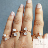 Natura Rose Quartz Ring, Healing Crystal Ring, Raw Gemstone Rose Quartz Ring, Boho Jewelry, Statement Ring, Self Love Stone, Gif For Her